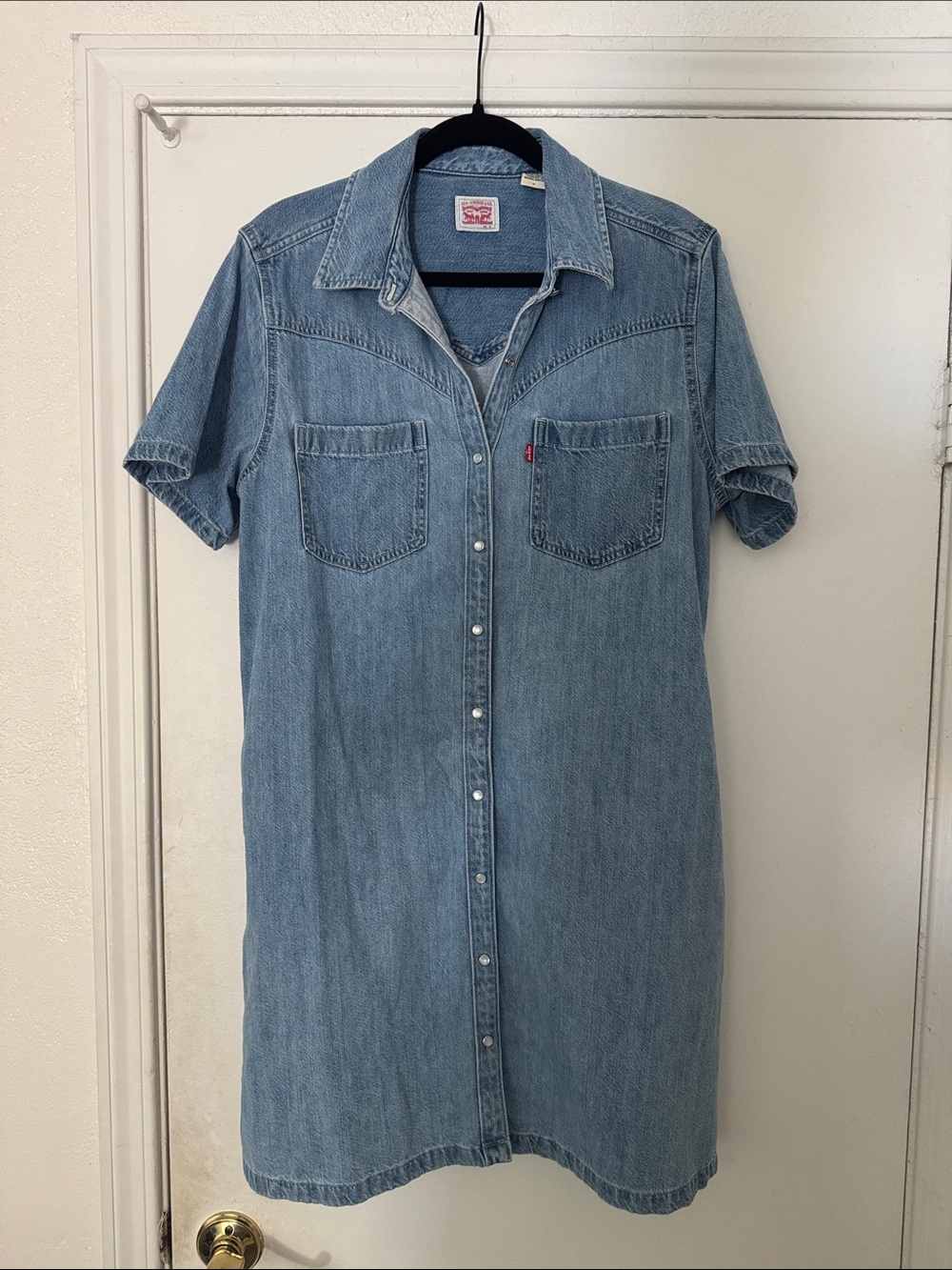 Levi's Light Blue Denim Midi Shirt Dress Medium